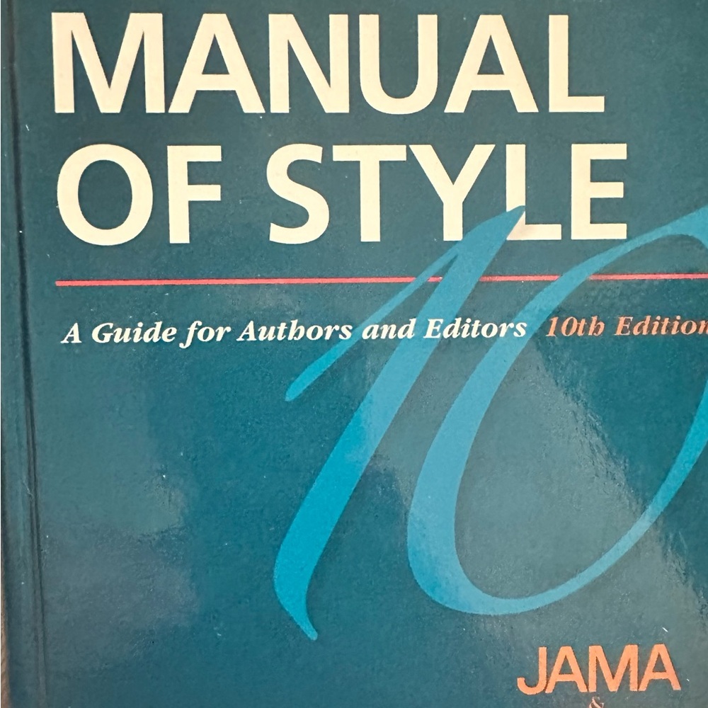 AMA format Textbook. Blue Manual of Style Guide for Authors and Editors